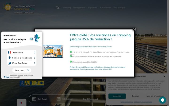 Screenshot of camping-les-preveils.com