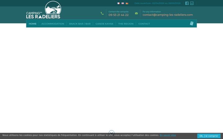 Screenshot of camping-les-radeliers.com