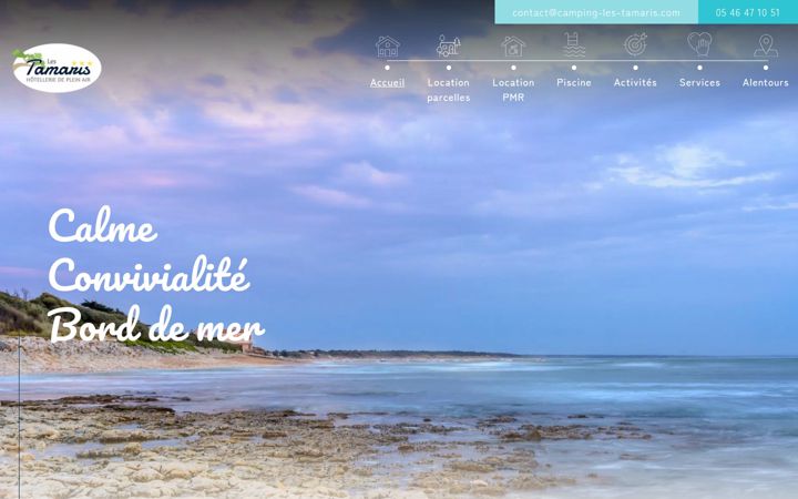 Screenshot of camping-les-tamaris.com