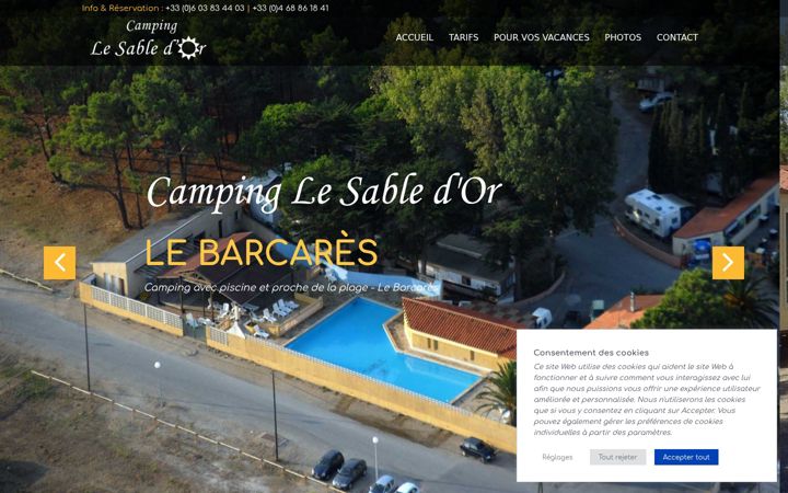 Screenshot of camping-lesabledor-lebarcares.com