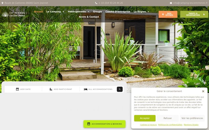 Екранна снимка на camping-lescentchenes.fr