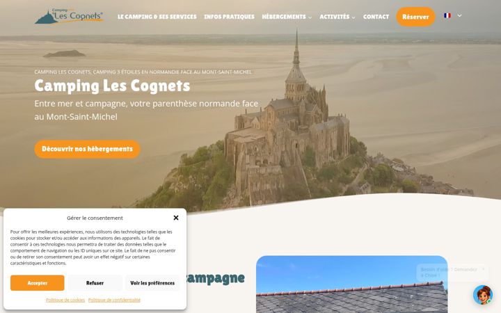 Екранна снимка на camping-lescognets.fr