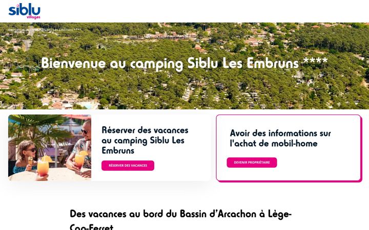 Posnetek zaslona camping-lesembruns.fr