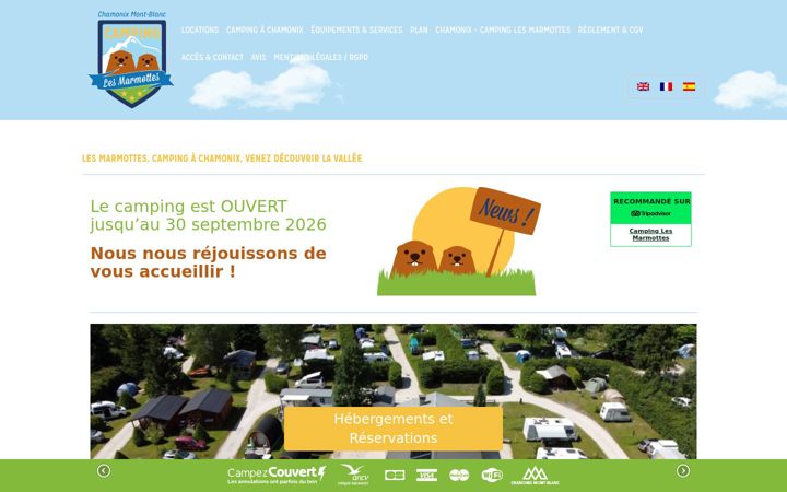 Screenshot of camping-lesmarmottes.com