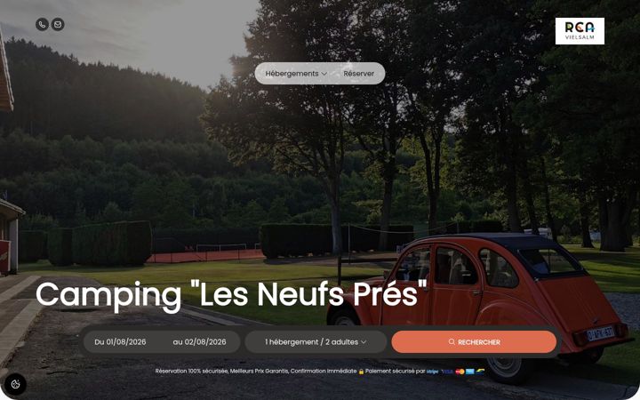 Screenshot of camping-lesneufspres.com