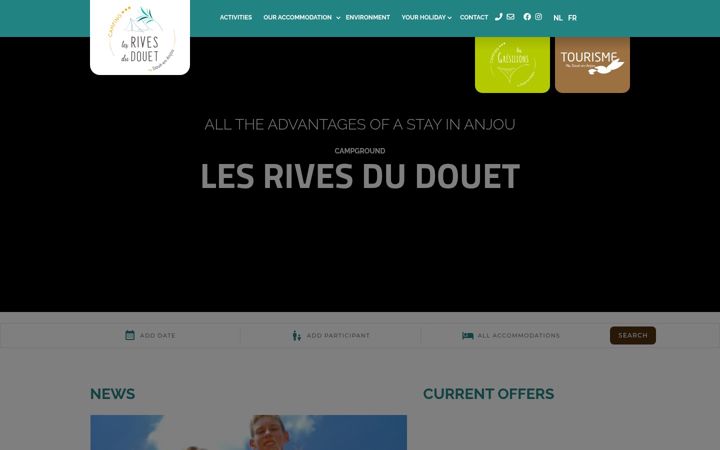 Екранна снимка на camping-lesrivesdudouet.fr