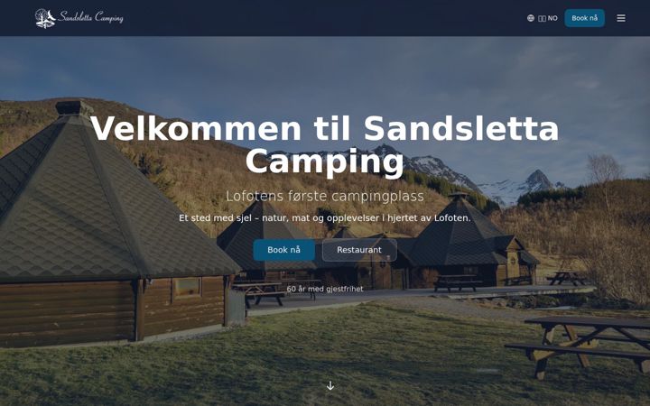 Screenshot of camping-lofoten.no