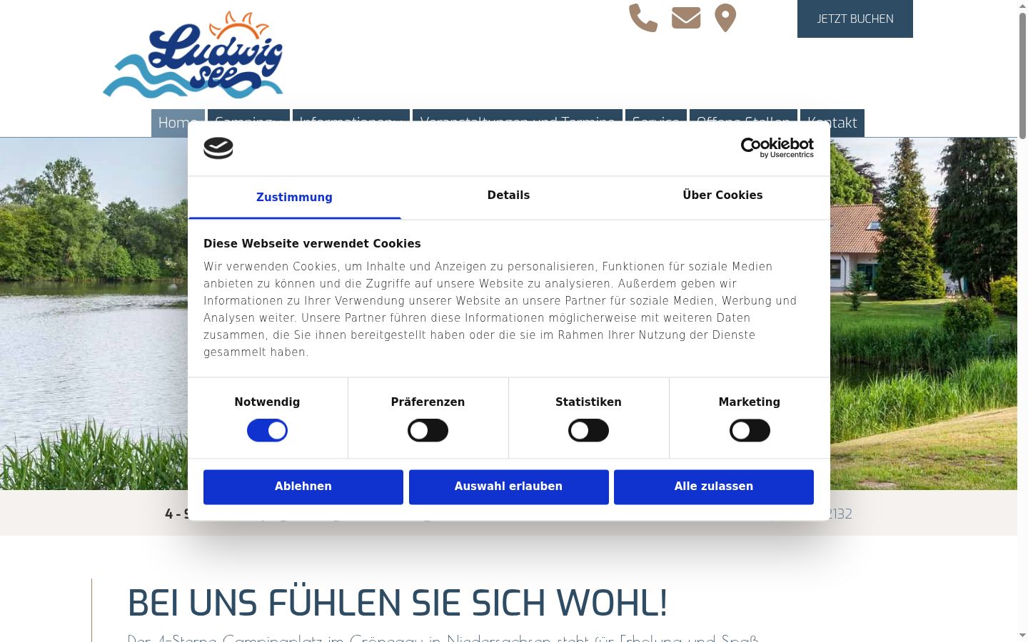 Screenshot del banner di consenso mostrato prima di qualsiasi interazione