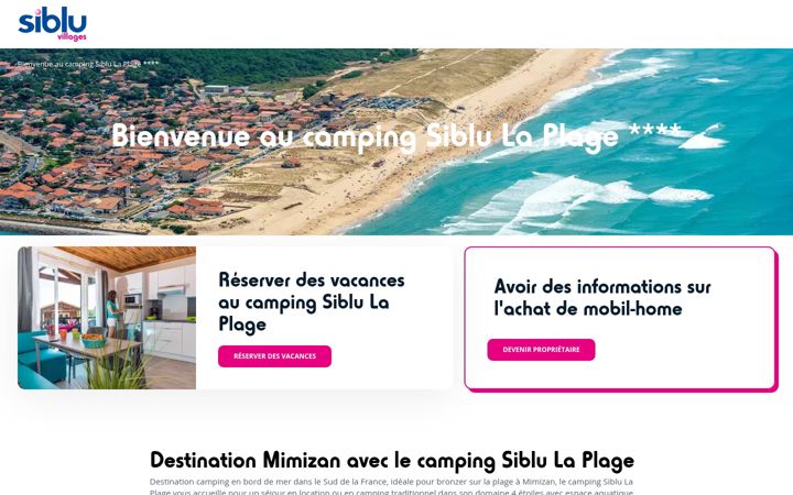 Screenshot of camping-mimizan-plage.com