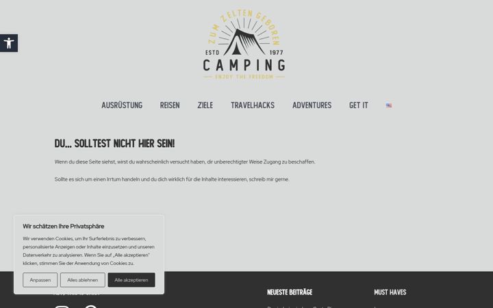 Screenshot του camping-mit-zelt.de