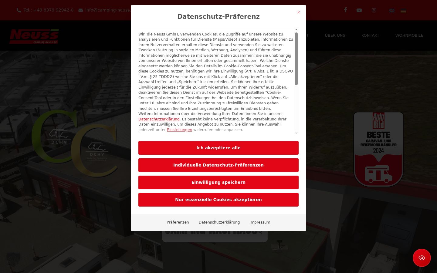 Screenshot tal-banner tal-kunsens muri qabel kwalunkwe interazzjoni