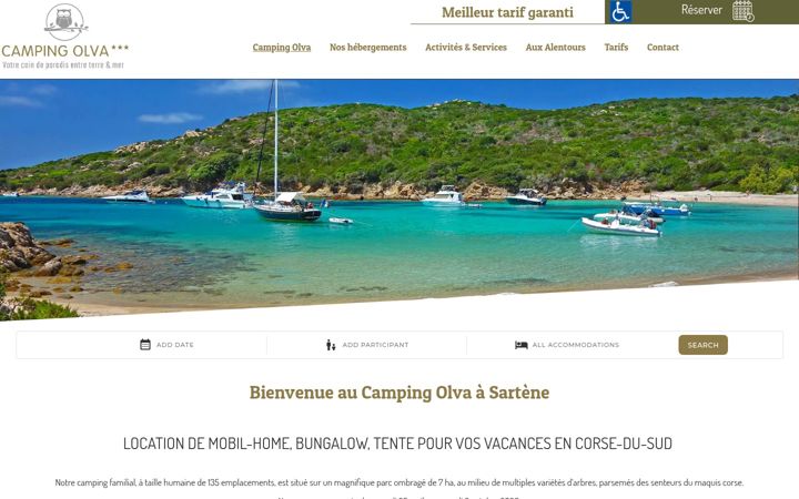 Screenshot of camping-olva.com