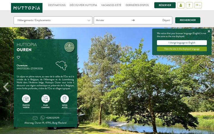 Screenshot of camping-ouren.com