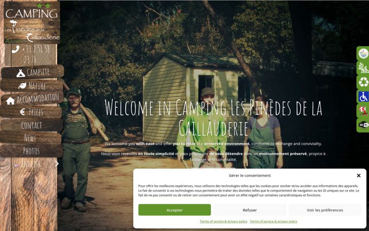 Screenshot of camping-pinedes-caillauderie.com
