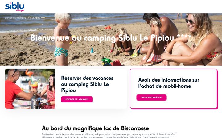 Screenshot stránky camping-pipiou.fr