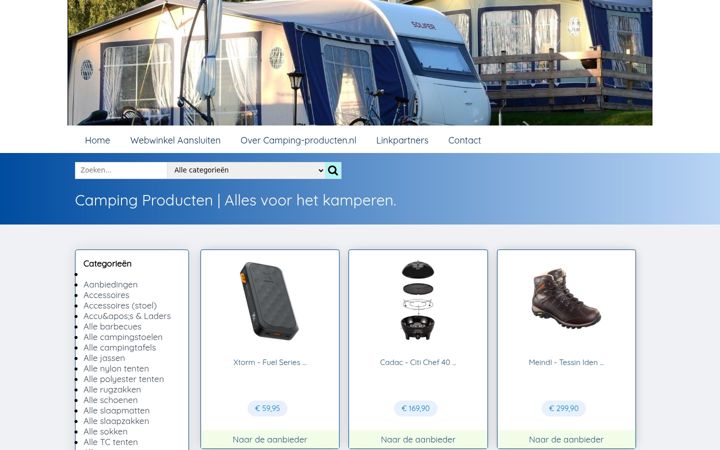 Screenshot of camping-producten.nl