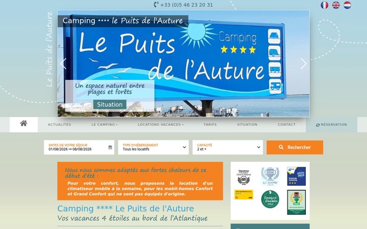 Screenshot of camping-puitsdelauture.com