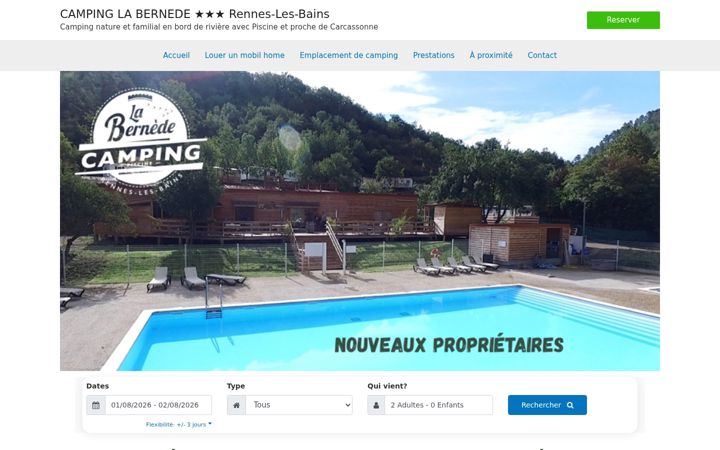 Screenshot of camping-renneslesbains.fr