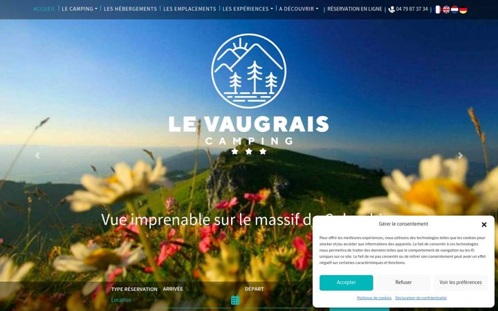 Screenshot of camping-savoie-levaugrais.com