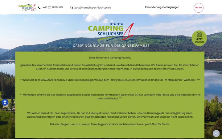 Screenshot of camping-schluchsee.de