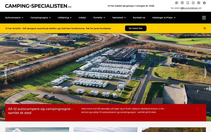 Screenshot of camping-specialisten.dk