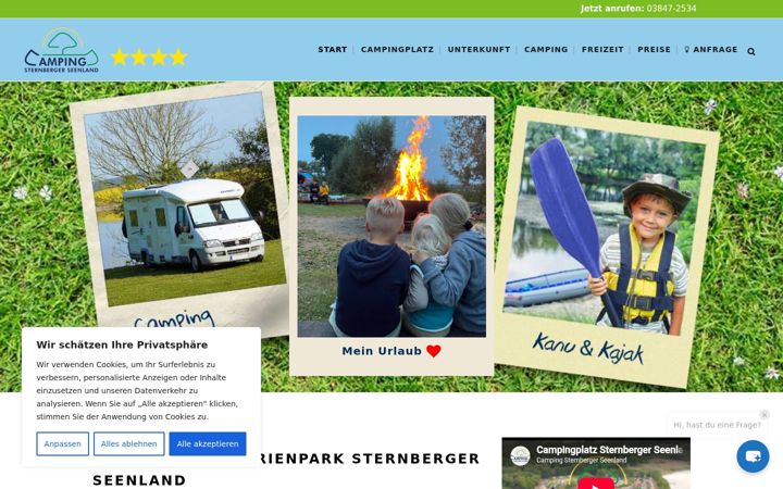 Screenshot ta' camping-sternberg.de