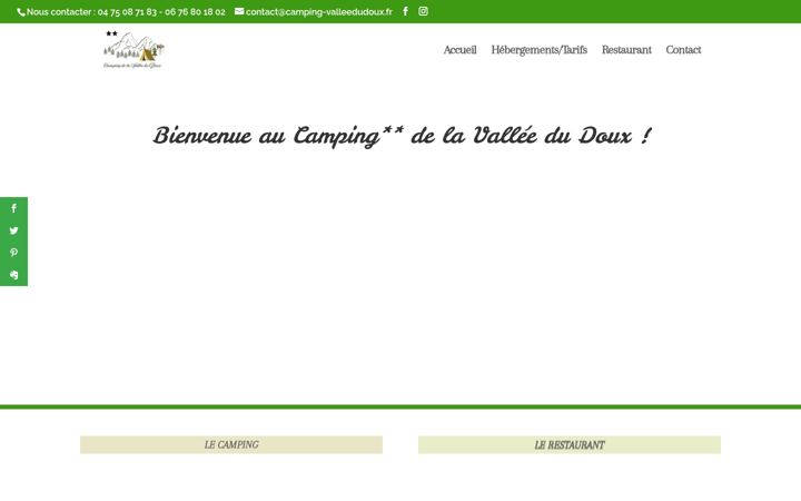 Screenshot of camping-valleedudoux.fr