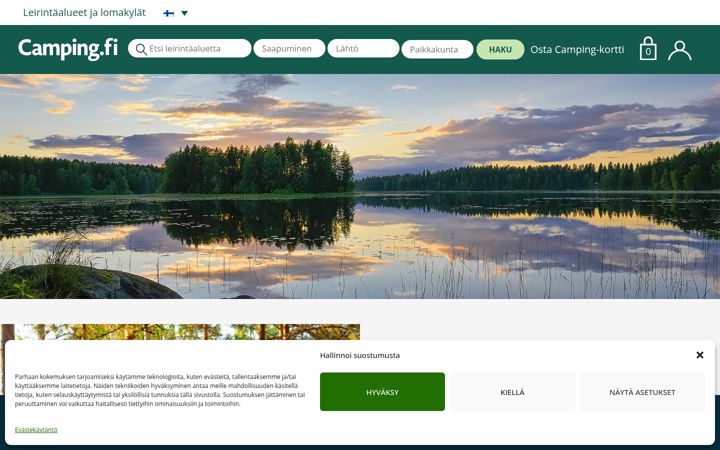 Screenshot of camping.fi