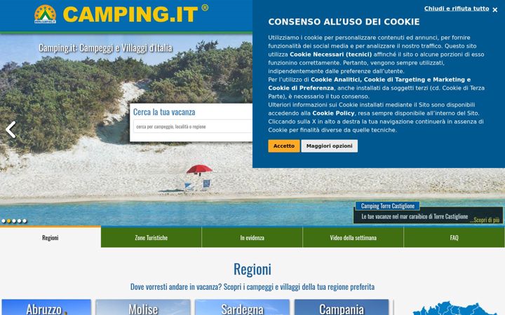 Screenshot of camping.it