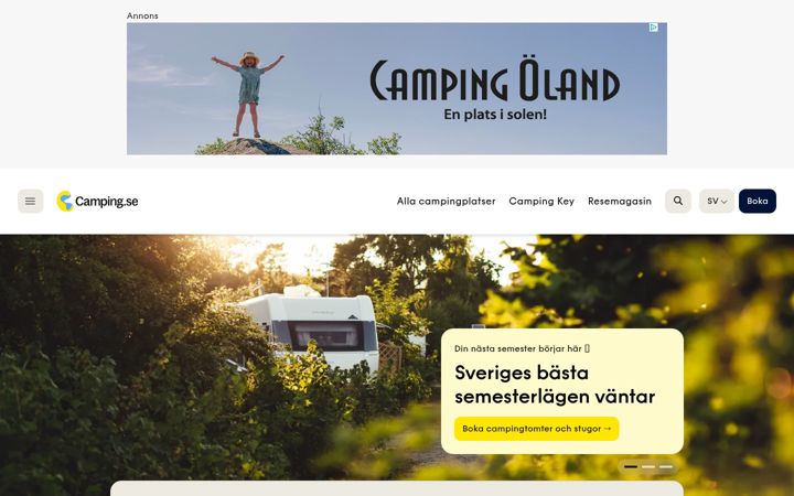 Screenshot of camping.se