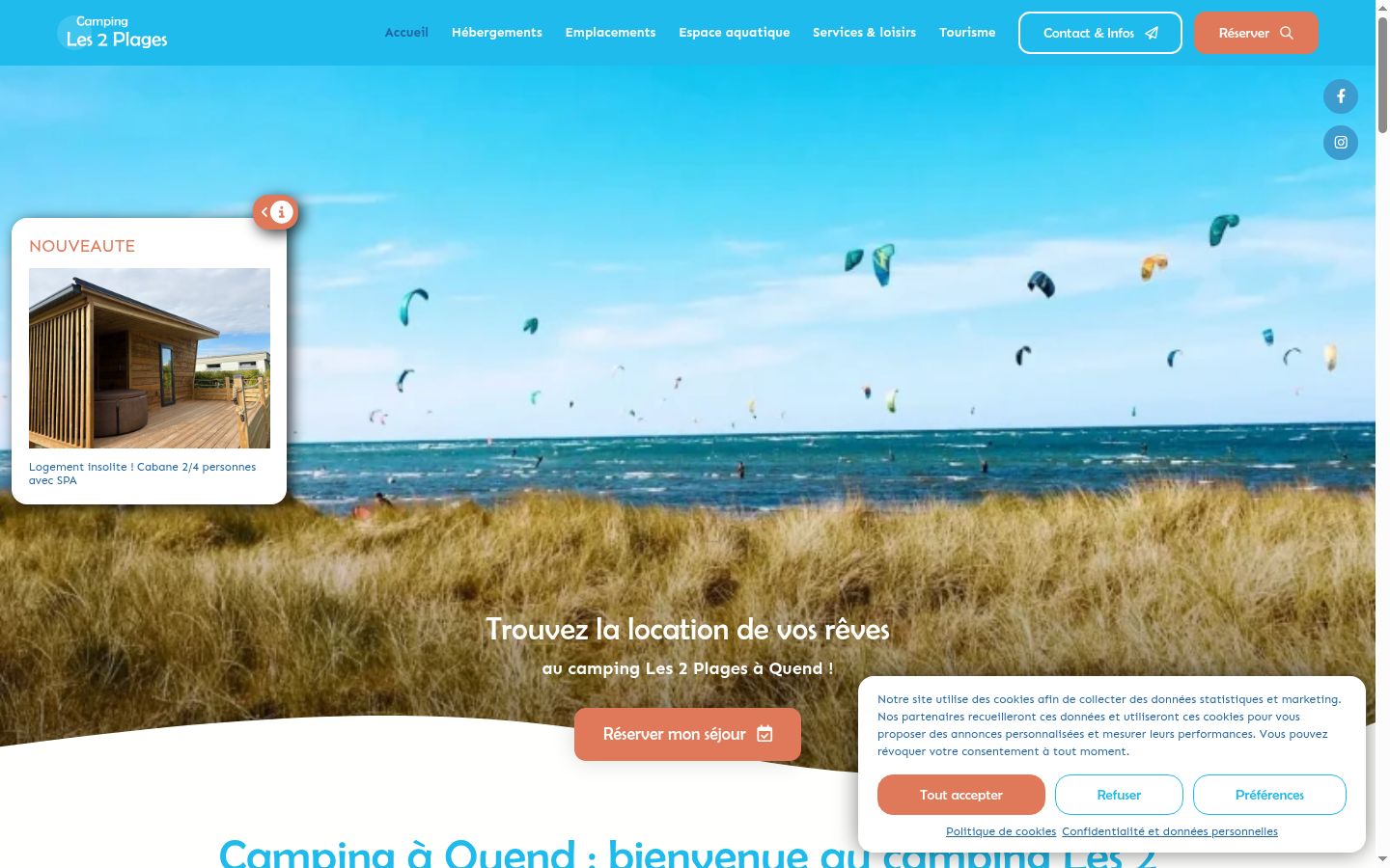 Screenshot del banner di consenso mostrato prima di qualsiasi interazione
