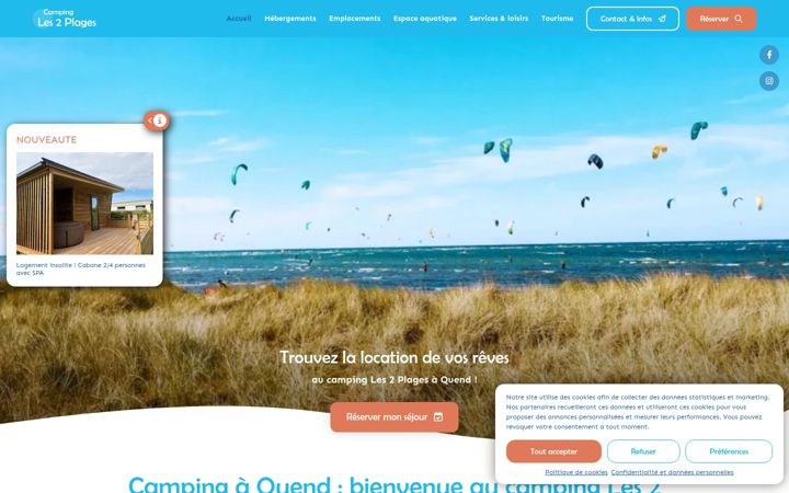 Screenshot of camping2plages.com