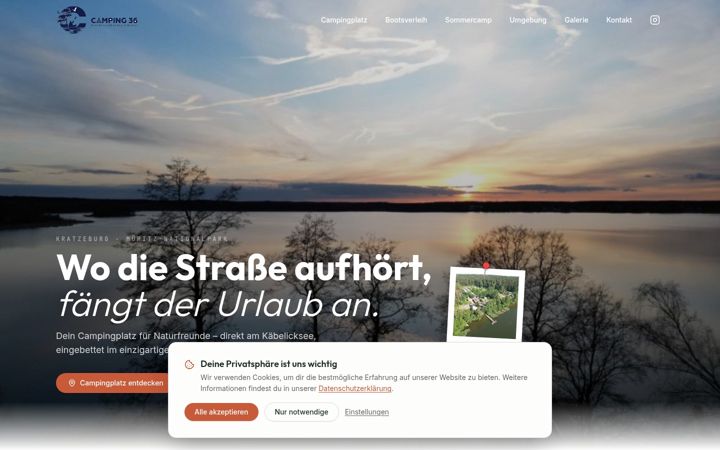 Screenshot of camping36.de