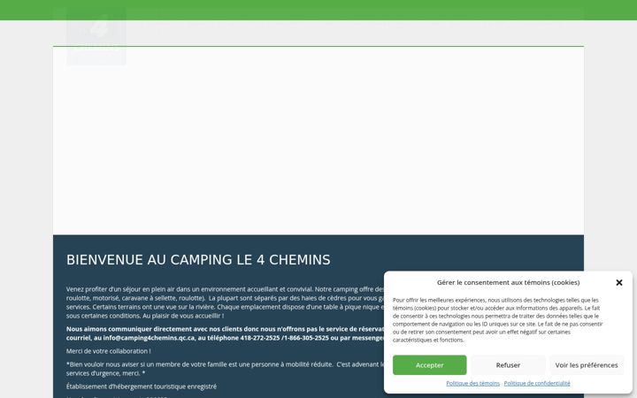 Screenshot di camping4chemins.qc.ca