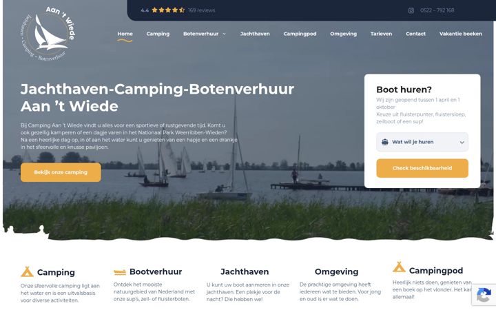 Zrzut ekranu campingaantwiede.nl