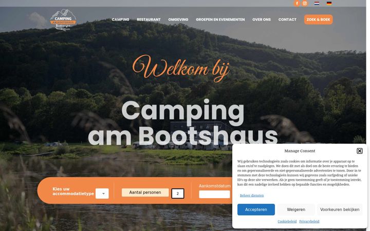 Screenshot of campingambootshaus.de