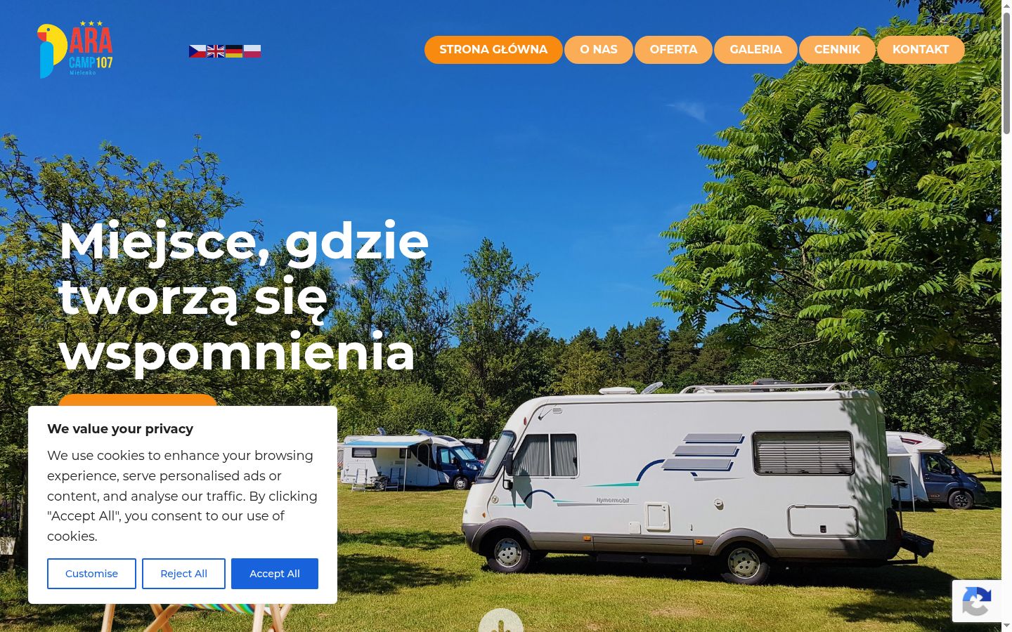 Snímek obrazovky baneru souhlasu zobrazeného před jakoukoli interakcí