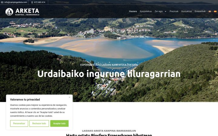 Screenshot of campingarketa.com