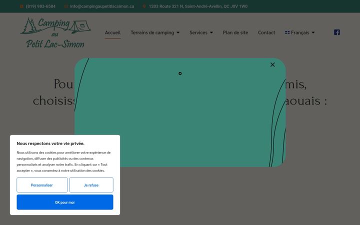 Screenshot di campingaupetitlacsimon.ca