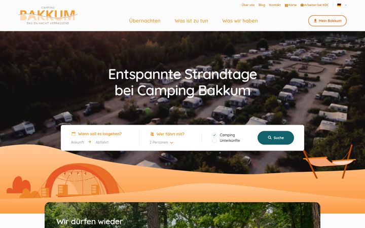 Screenshot of campingbakkum.de