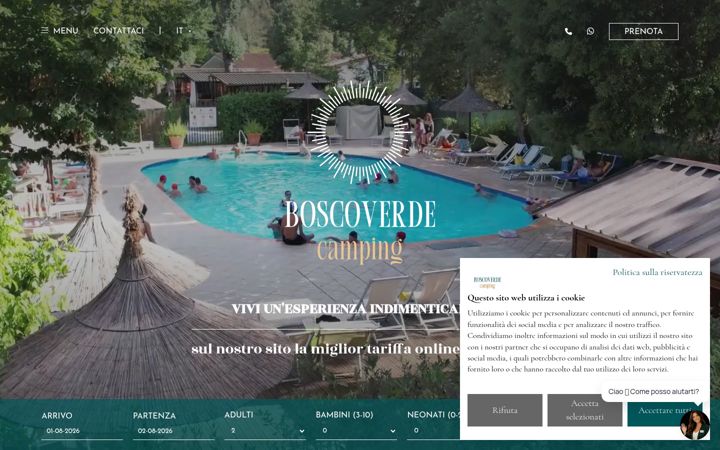 Screenshot of campingboscoverde.it