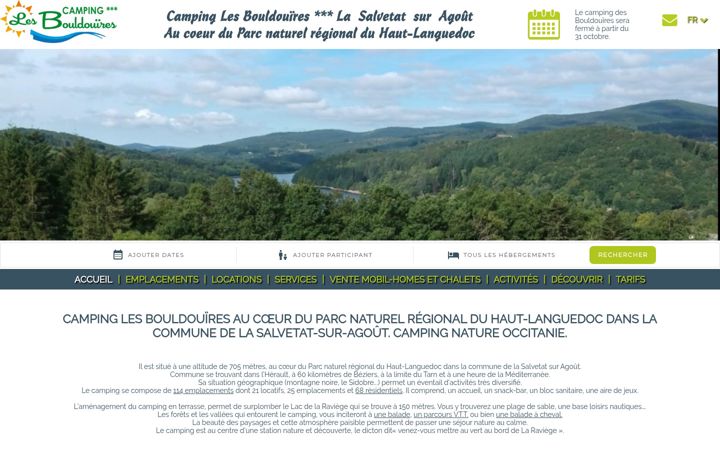 Screenshot of campingbouldouires.fr