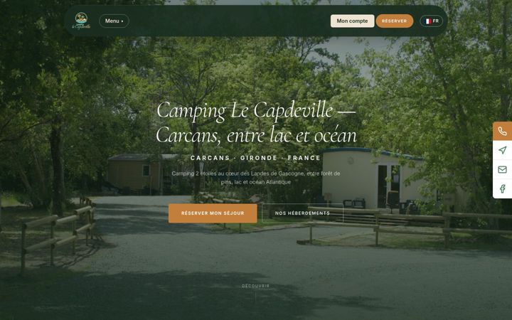 Screenshot of campingcapdeville.fr