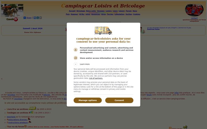 Screenshot of campingcar-bricoloisirs.net
