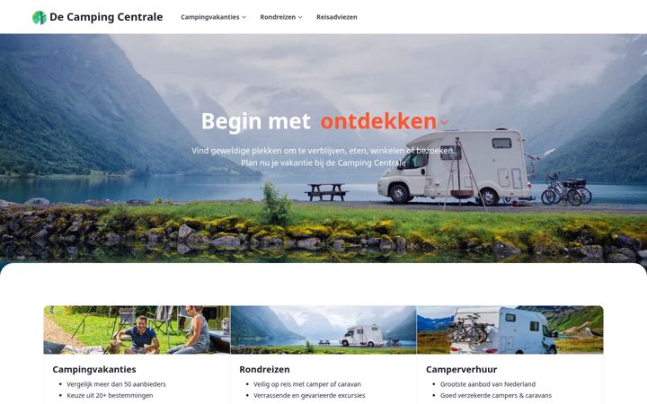 Screenshot of campingcentrale.nl