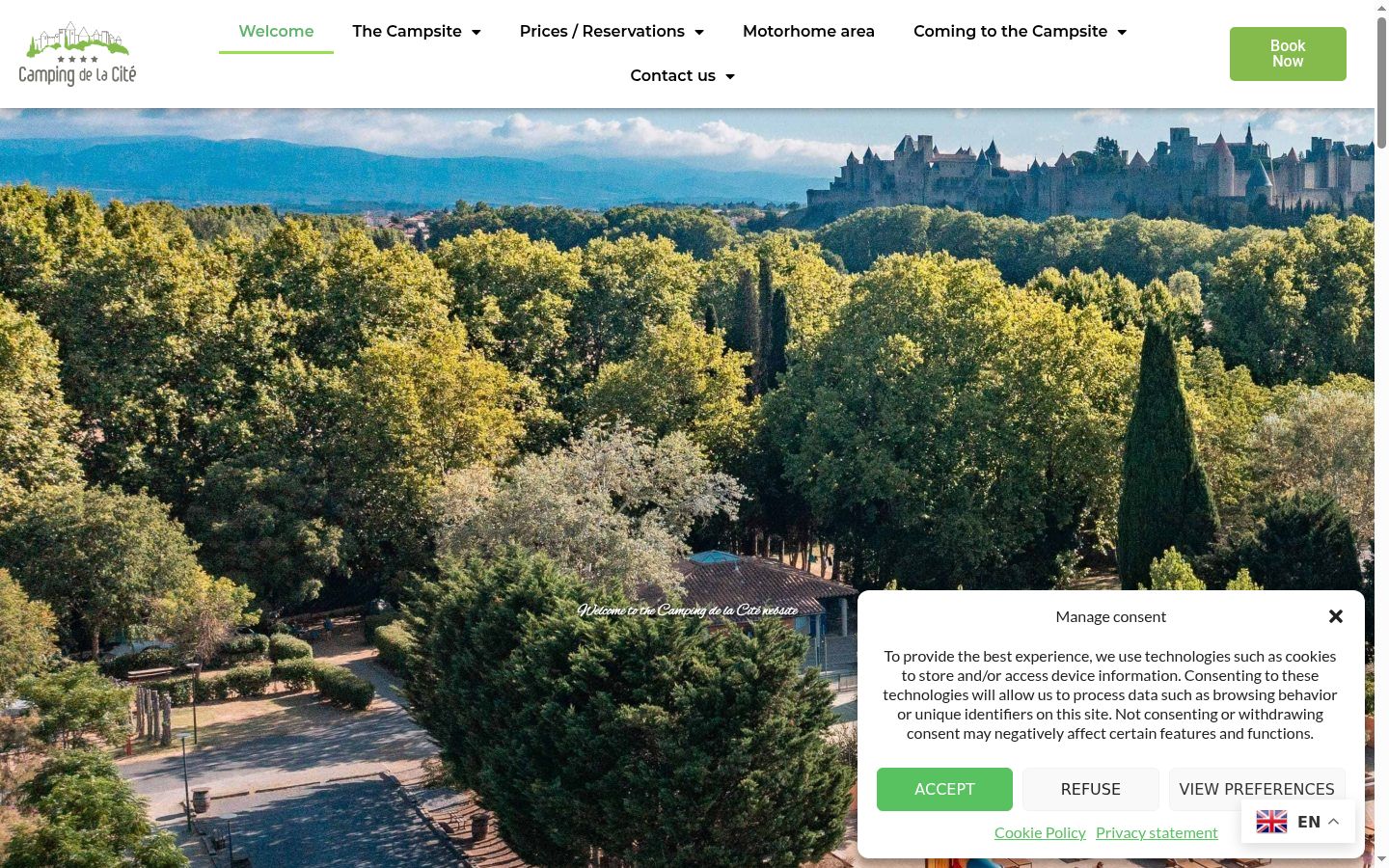 Screenshot del banner di consenso mostrato prima di qualsiasi interazione