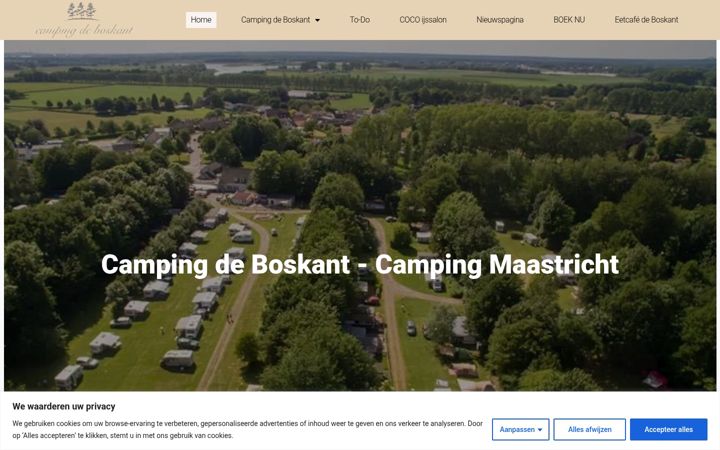 Screenshot of campingdeboskant.com