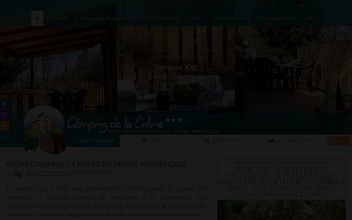 Screenshot of campingdelacolline.com