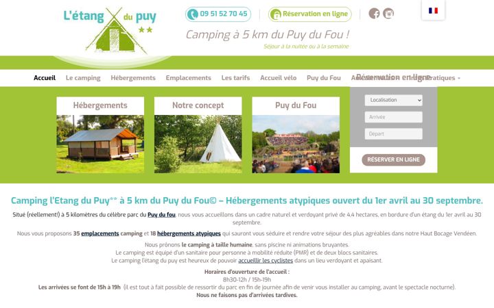 Screenshot of campingdeletangdupuy.com