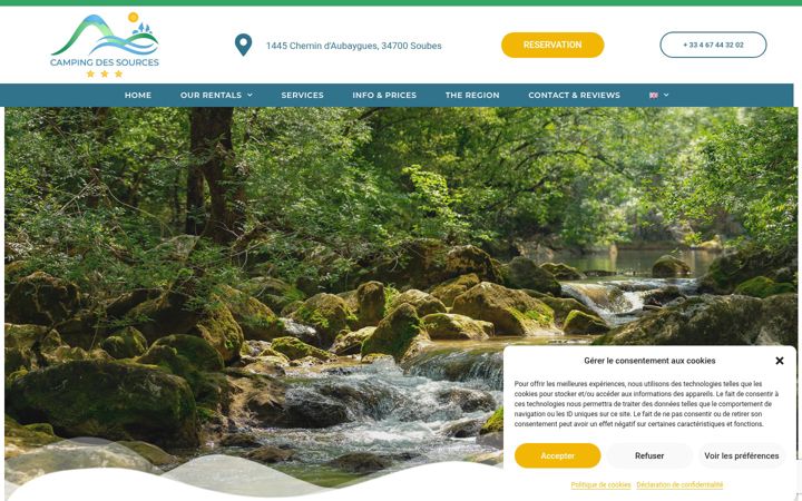 Ekrano kopija campingdessources.fr